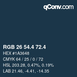 カラーコード: RGB 26 54.4 72.4 | qconv.com