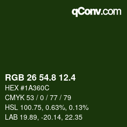カラーコード: RGB 26 54.8 12.4 | qconv.com