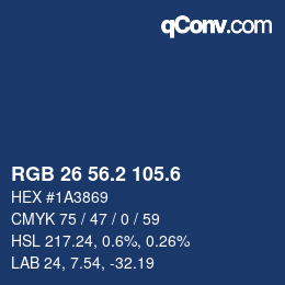 カラーコード: RGB 26 56.2 105.6 | qconv.com