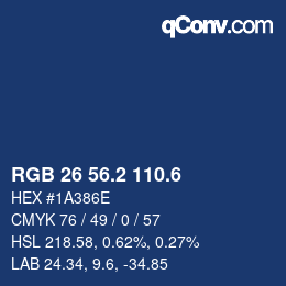 カラーコード: RGB 26 56.2 110.6 | qconv.com