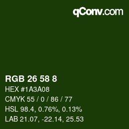 Color code: RGB 26 58 8 | qconv.com