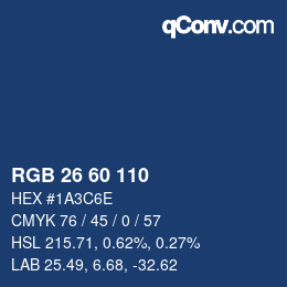 カラーコード: RGB 26 60 110 | qconv.com