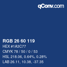 颜色代码: RGB 26 60 119 | qconv.com