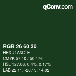 カラーコード: RGB 26 60 30 | qconv.com