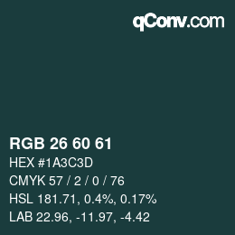 颜色代码: RGB 26 60 61 | qconv.com