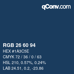 カラーコード: RGB 26 60 94 | qconv.com