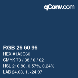 カラーコード: RGB 26 60 96 | qconv.com
