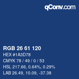 カラーコード: RGB 26 61 120 | qconv.com