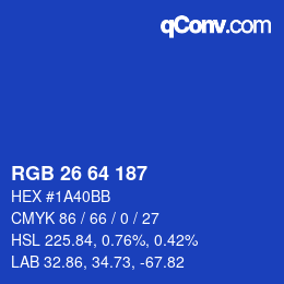 Color code: RGB 26 64 187 | qconv.com