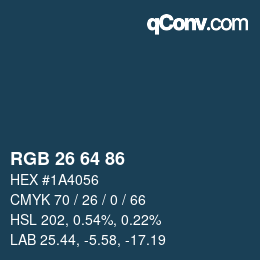 Color code: RGB 26 64 86 | qconv.com