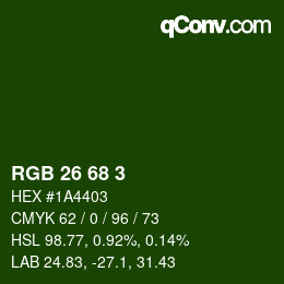 カラーコード: RGB 26 68 3 | qconv.com
