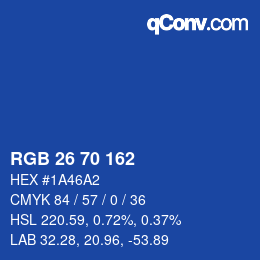Color code: RGB 26 70 162 | qconv.com