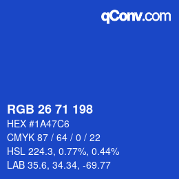 Color code: RGB 26 71 198 | qconv.com