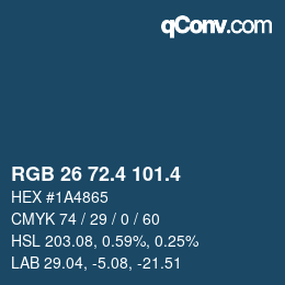 カラーコード: RGB 26 72.4 101.4 | qconv.com