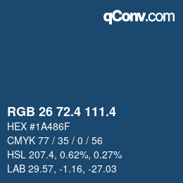 カラーコード: RGB 26 72.4 111.4 | qconv.com