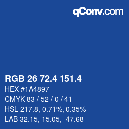 カラーコード: RGB 26 72.4 151.4 | qconv.com