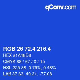 カラーコード: RGB 26 72.4 216.4 | qconv.com
