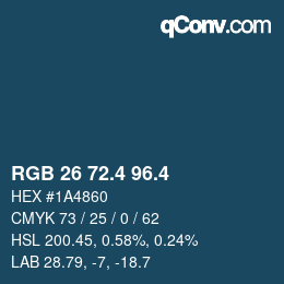 カラーコード: RGB 26 72.4 96.4 | qconv.com