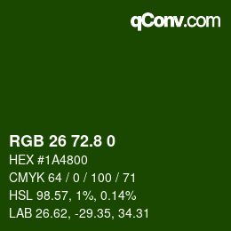 カラーコード: RGB 26 72.8 0 | qconv.com