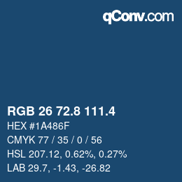 カラーコード: RGB 26 72.8 111.4 | qconv.com