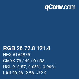 カラーコード: RGB 26 72.8 121.4 | qconv.com