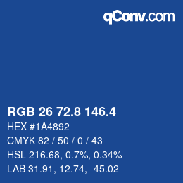 カラーコード: RGB 26 72.8 146.4 | qconv.com