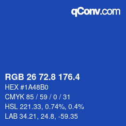 カラーコード: RGB 26 72.8 176.4 | qconv.com