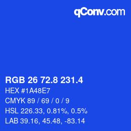 カラーコード: RGB 26 72.8 231.4 | qconv.com