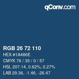 Color code: RGB 26 72 110 | qconv.com