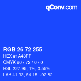 Color code: RGB 26 72 255 | qconv.com