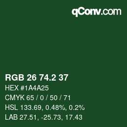 カラーコード: RGB 26 74.2 37 | qconv.com