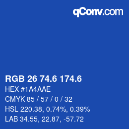 カラーコード: RGB 26 74.6 174.6 | qconv.com