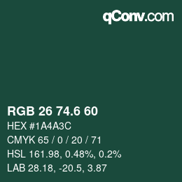 カラーコード: RGB 26 74.6 60 | qconv.com
