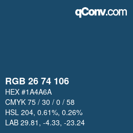 Código de color: RGB 26 74 106 | qconv.com