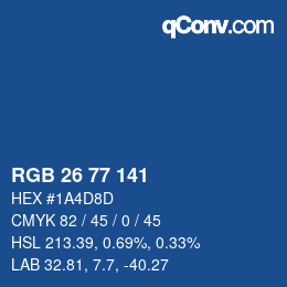 Código de color: RGB 26 77 141 | qconv.com