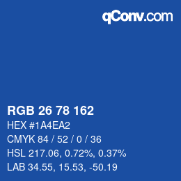 Color code: RGB 26 78 162 | qconv.com