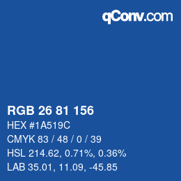 Color code: RGB 26 81 156 | qconv.com