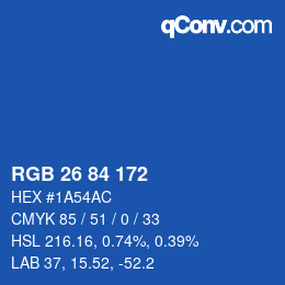 Color code: RGB 26 84 172 | qconv.com