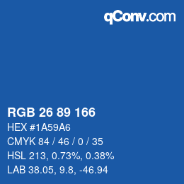 Color code: RGB 26 89 166 | qconv.com