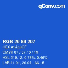 Color code: RGB 26 89 207 | qconv.com