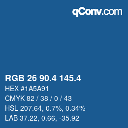 カラーコード: RGB 26 90.4 145.4 | qconv.com