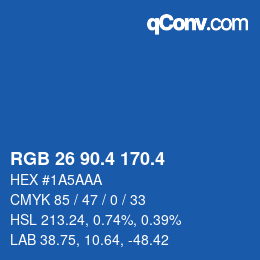 カラーコード: RGB 26 90.4 170.4 | qconv.com