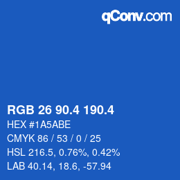 カラーコード: RGB 26 90.4 190.4 | qconv.com