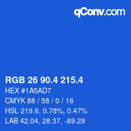 カラーコード: RGB 26 90.4 215.4 | qconv.com