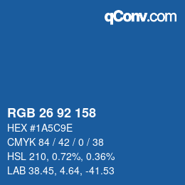 颜色代码: RGB 26 92 158 | qconv.com