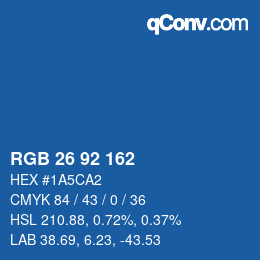 Color code: RGB 26 92 162 | qconv.com