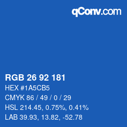 カラーコード: RGB 26 92 181 | qconv.com