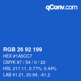 颜色代码: RGB 26 92 199 | qconv.com