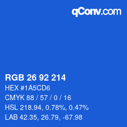 颜色代码: RGB 26 92 214 | qconv.com