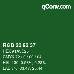颜色代码: RGB 26 92 37 | qconv.com
